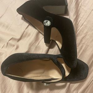 J.crew velvet Mary Jane pumps with crystal